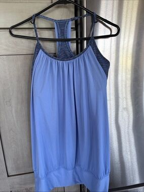 lululemon athletica Periwinkle Blue Racerback Tank with Heathered Navy Back